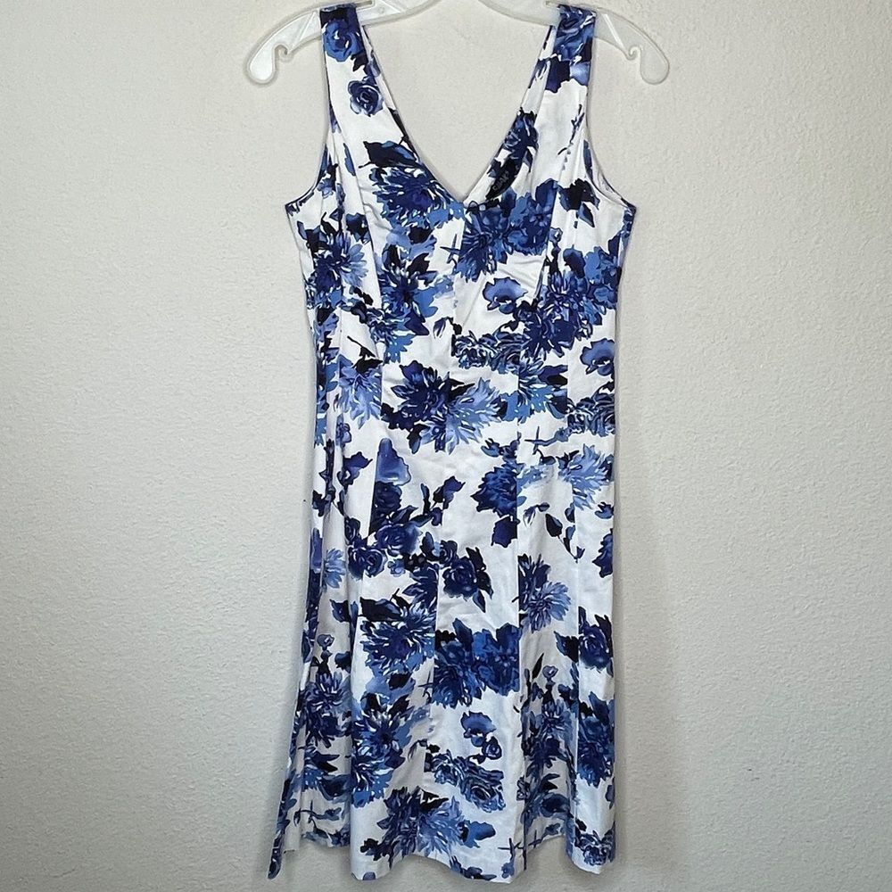 Chaps‎ Floral Blue Dress - Picture 6 of 7